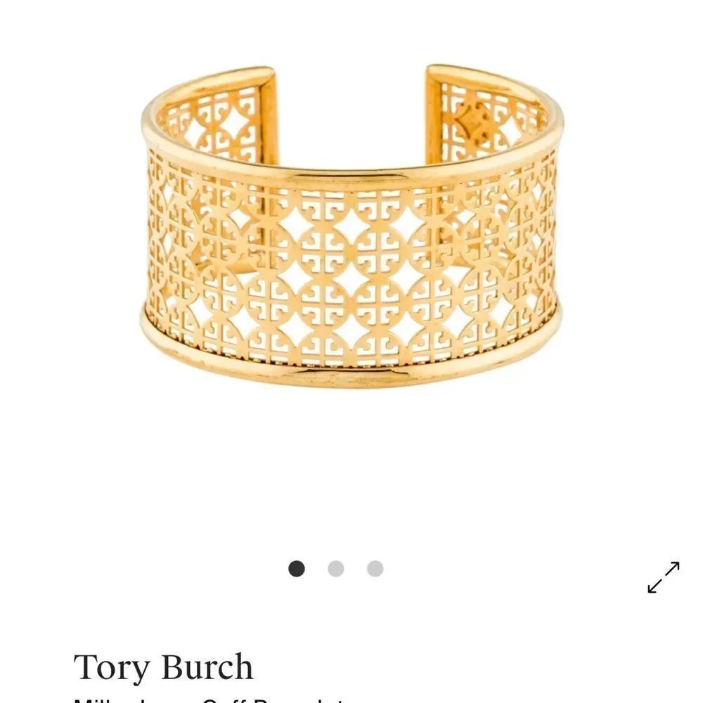 Tory Burch Miller Logo cuff 18k gold
